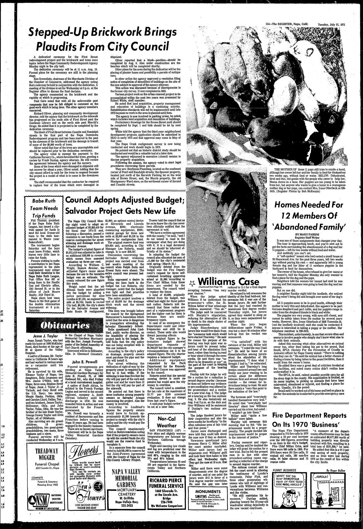 Willie the Woodcutter murder coverage: 04/27/71 Page 11a
